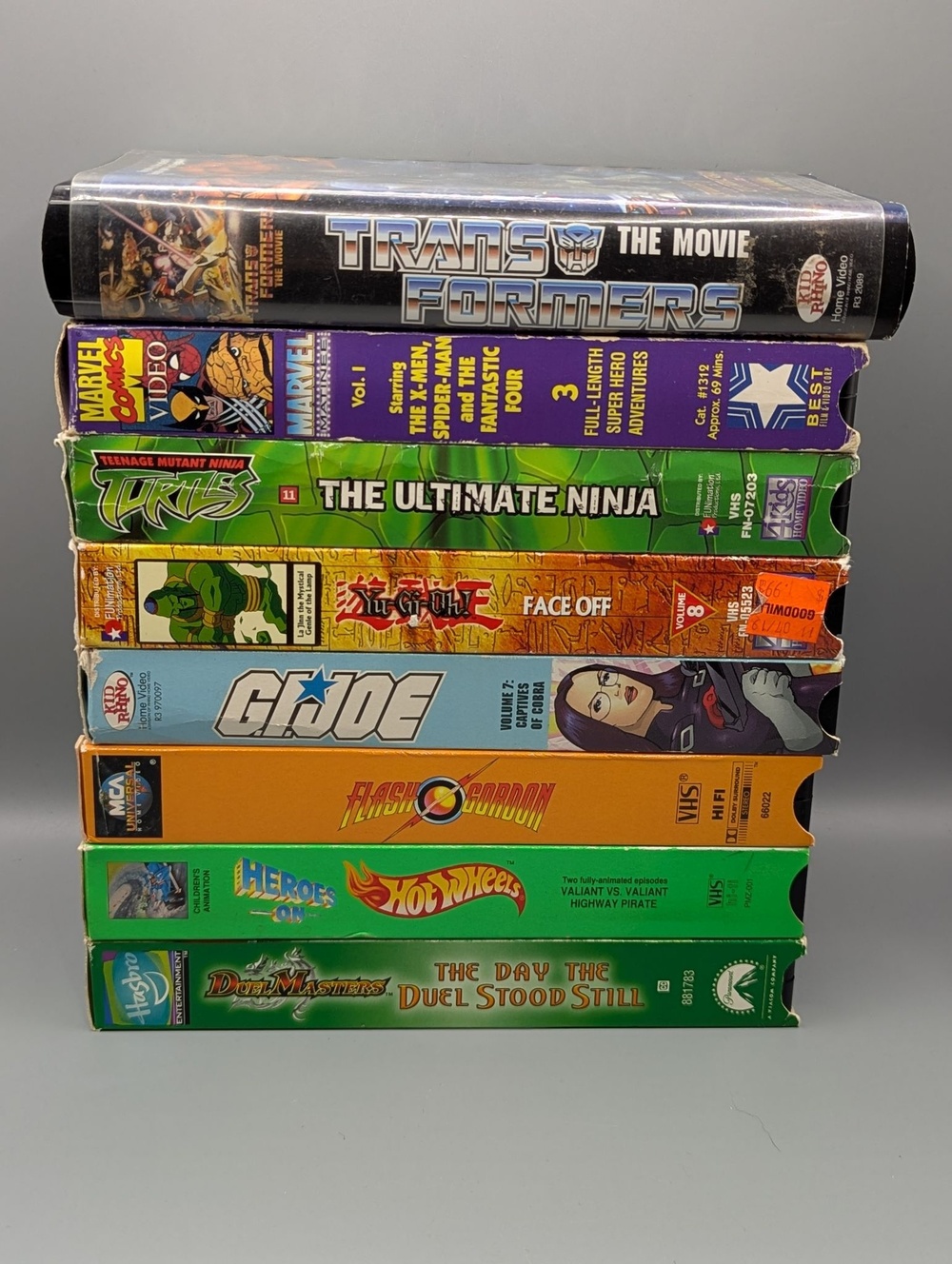 Transformers TMNT GI Joe Yu-Gi-Oh Hot Wheels VHS Lot 7 + Freebie Tapes Cartoon
